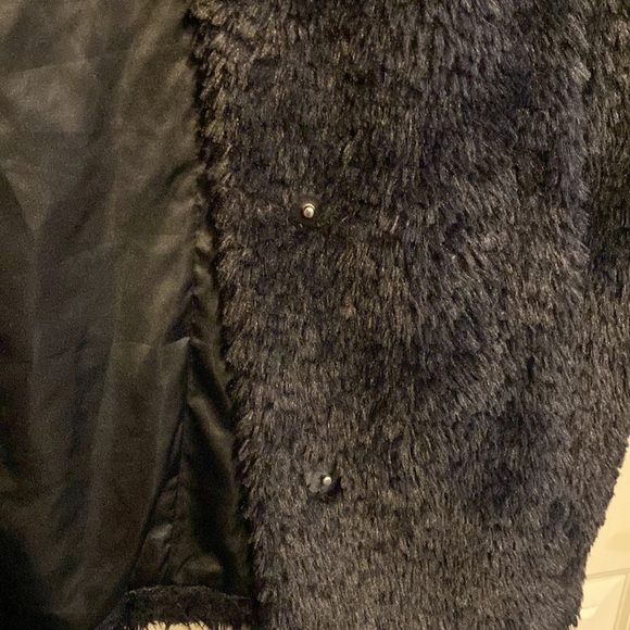 Kenneth Cole New York Womens Faux Fur Teddy Coat Black - Picture 4 of 7